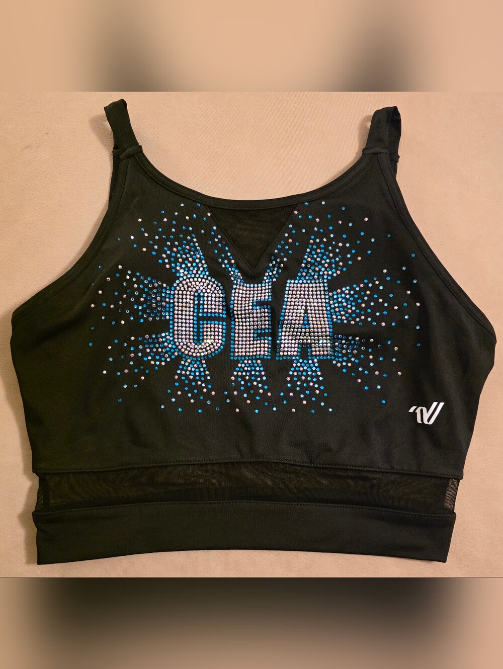 Cheer Extreme Rhinestone 'CEA'  Longline Halter Sports Bra